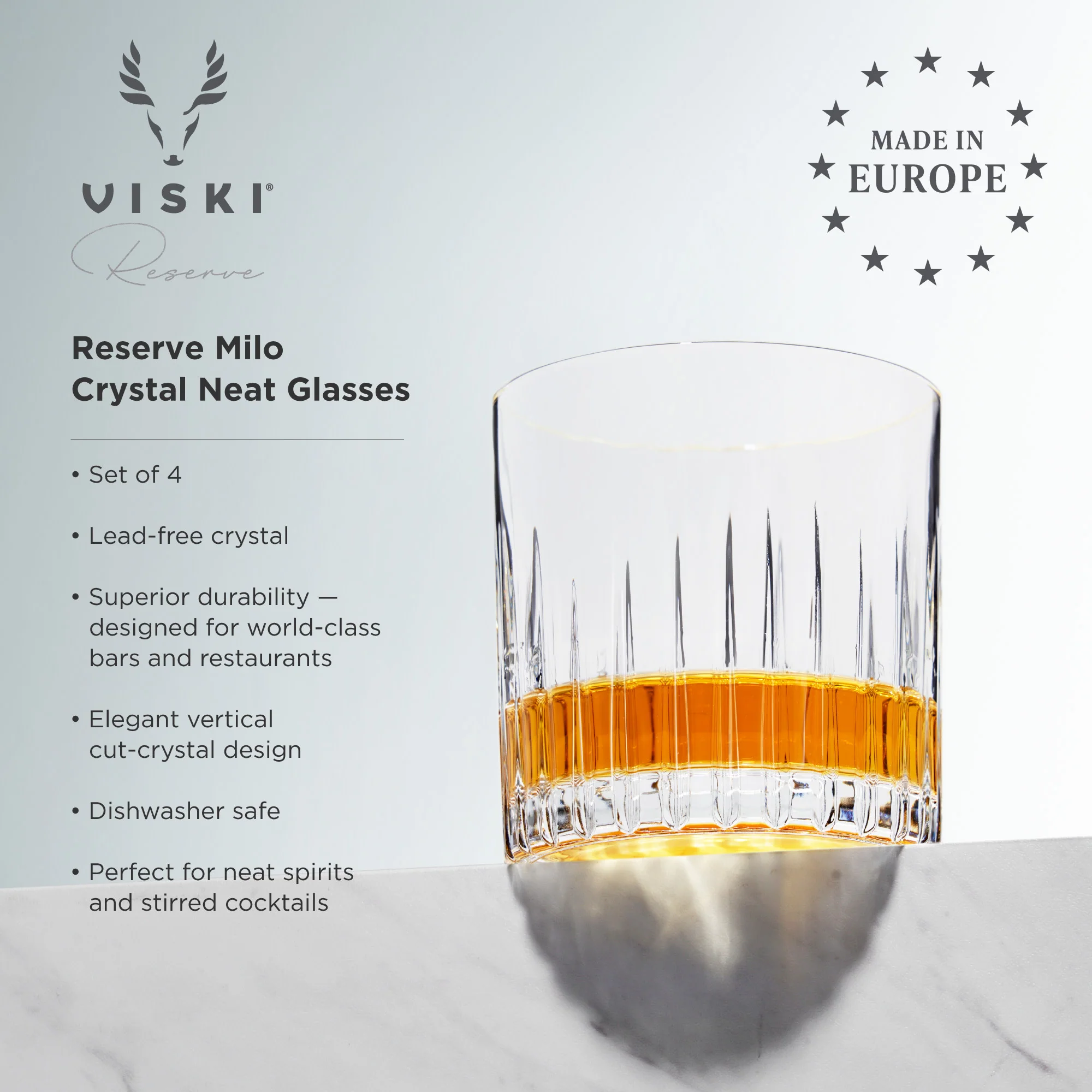 Reserve Milo Crystal Neat Glasses, Set of 4 - Image 6