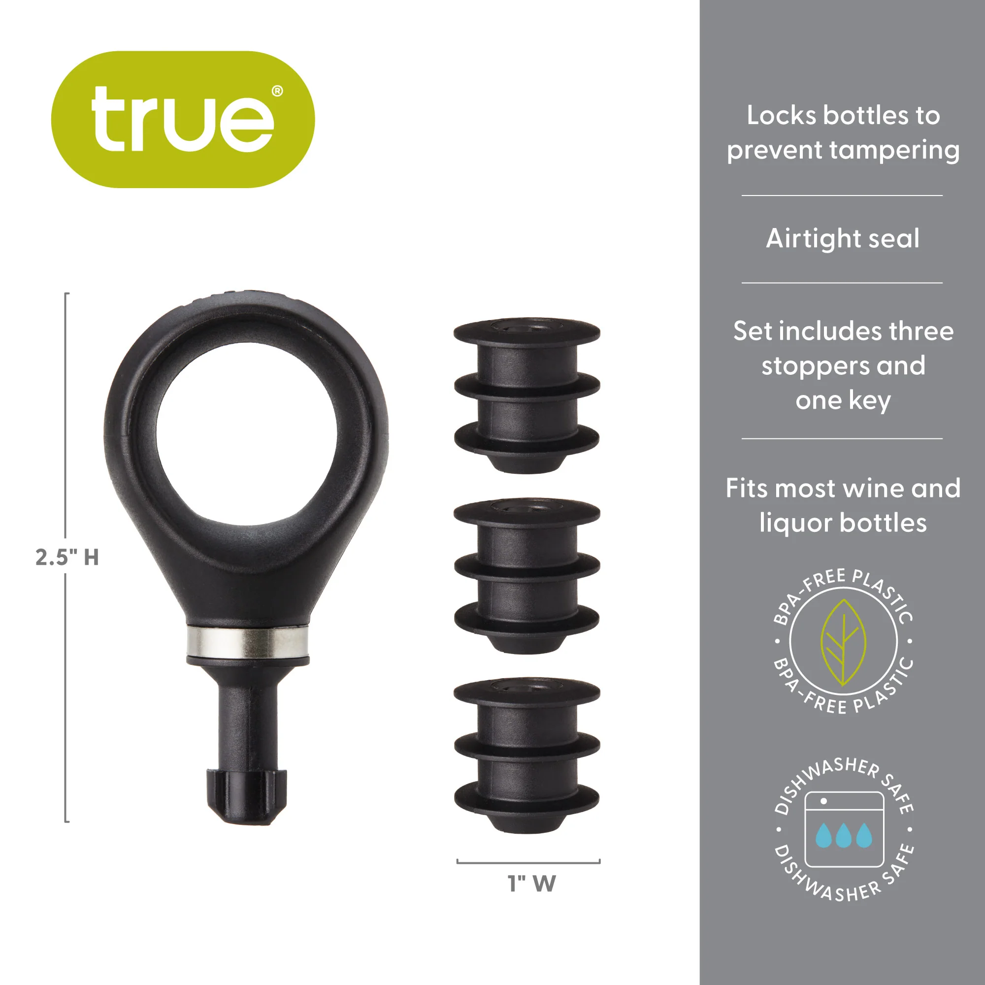 Locking Bottle Stoppers with 1 Key & 3 Stoppers - Image 7