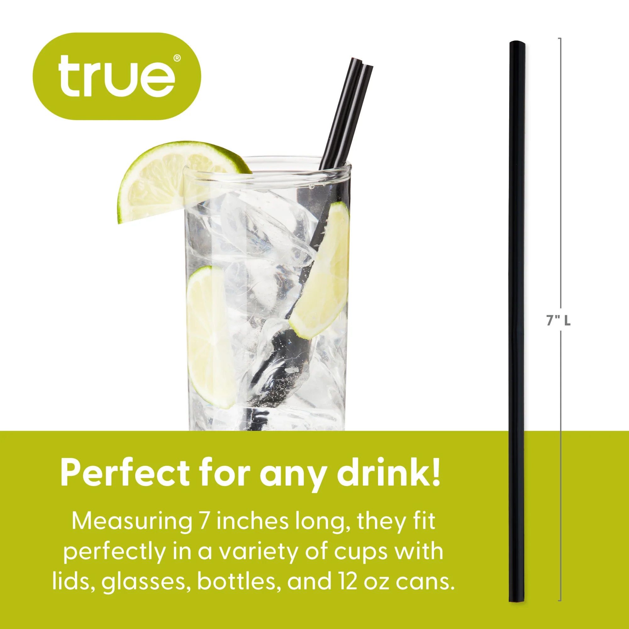 Party Cocktail Straws in Black, Set of 100 - Image 5