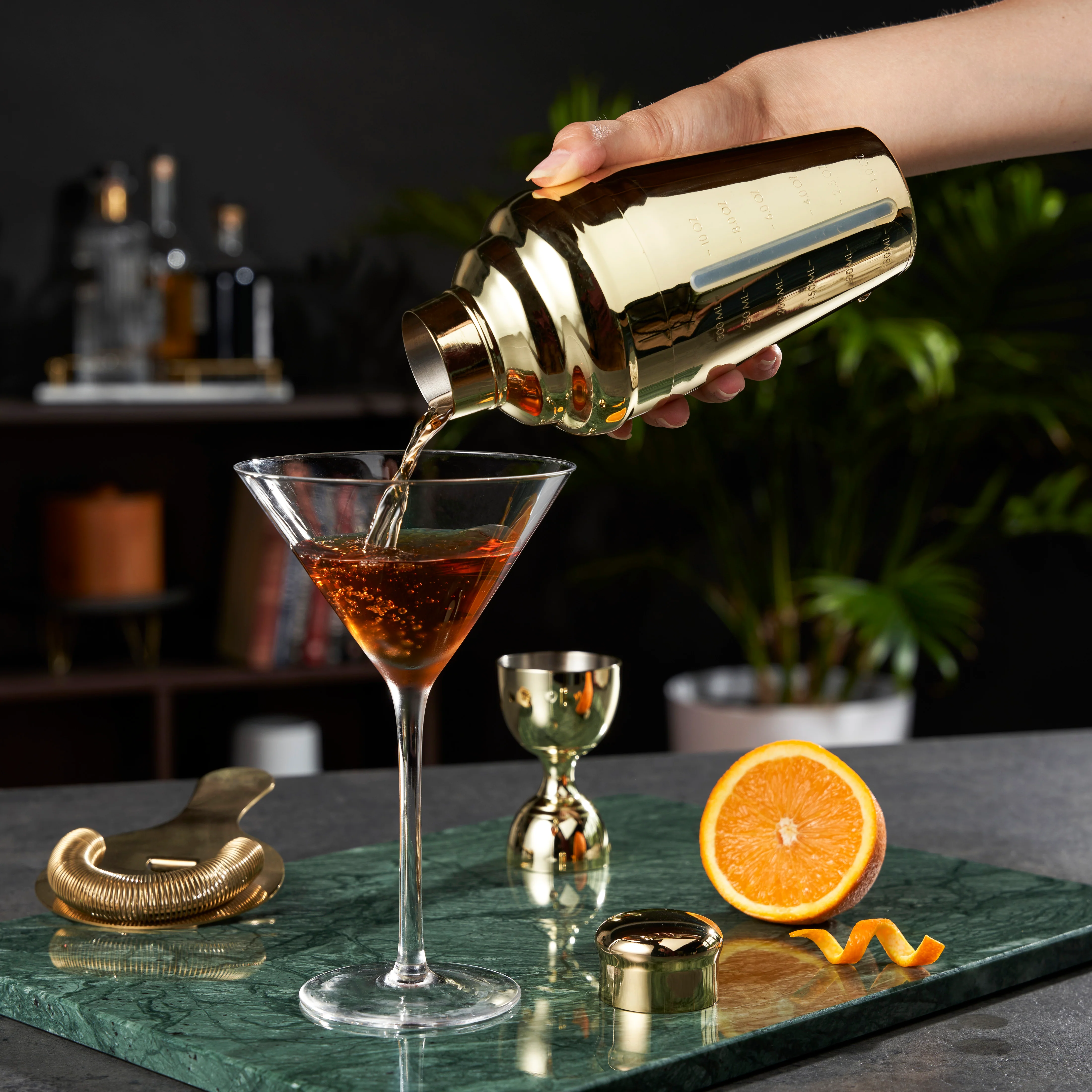 Belmont Measured Cocktail Shaker in Gold - Image 5