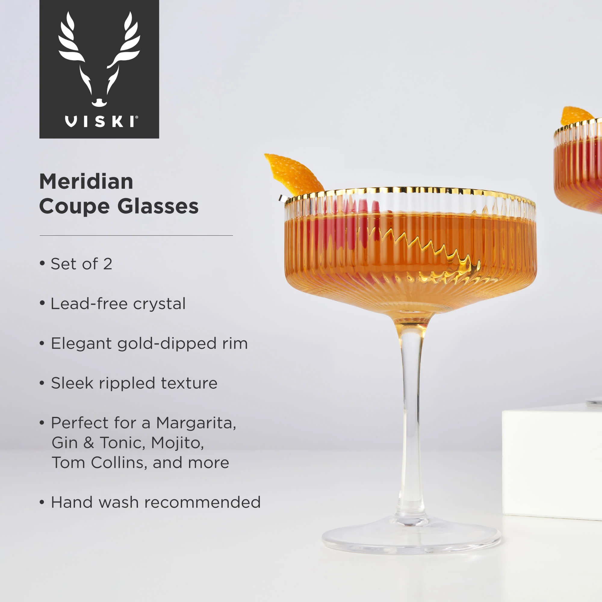Meridian Crystal Coupe Glasses, Set of 2 - Image 7