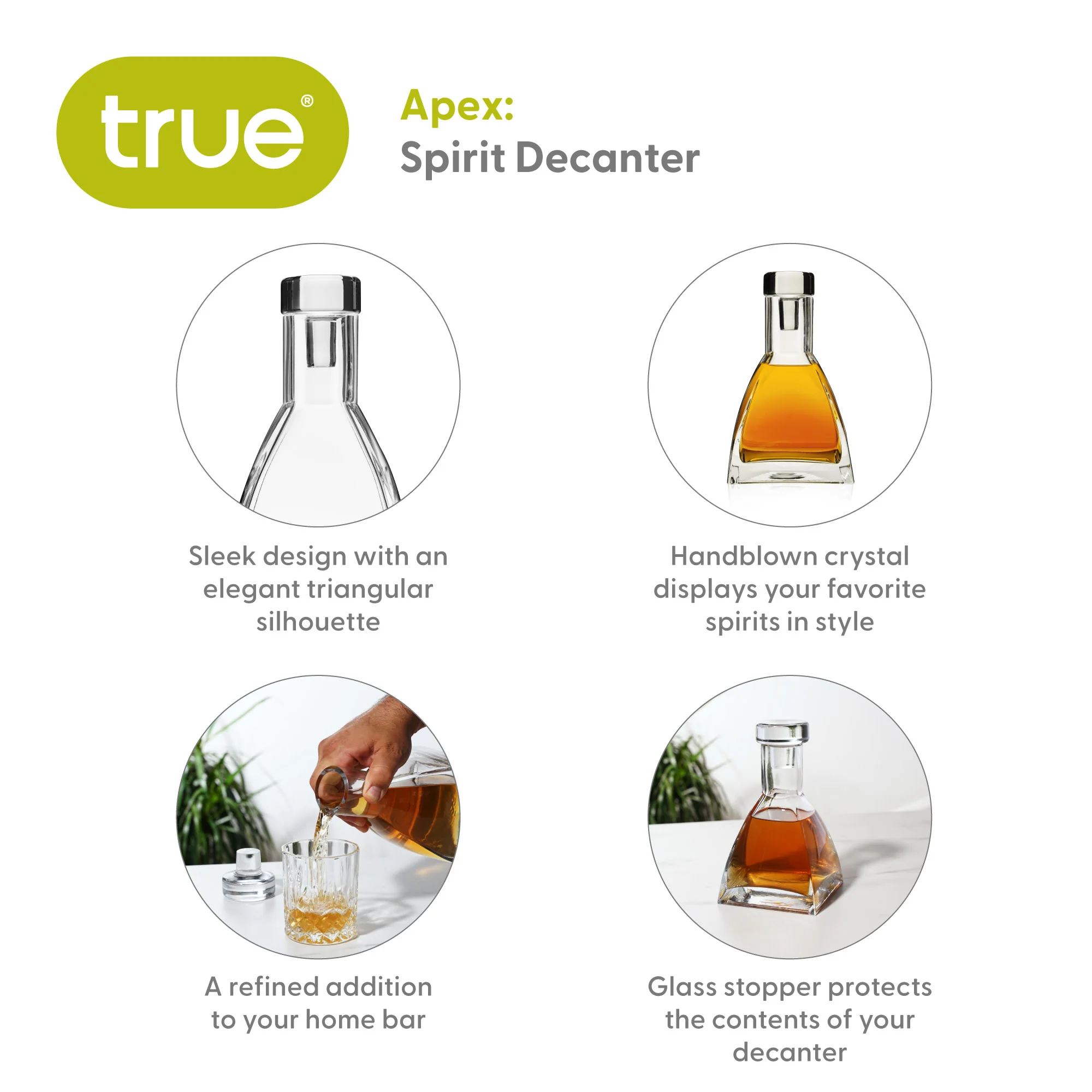 Apex 26 oz Spirit Decanter with Crystal Stopper - Image 8