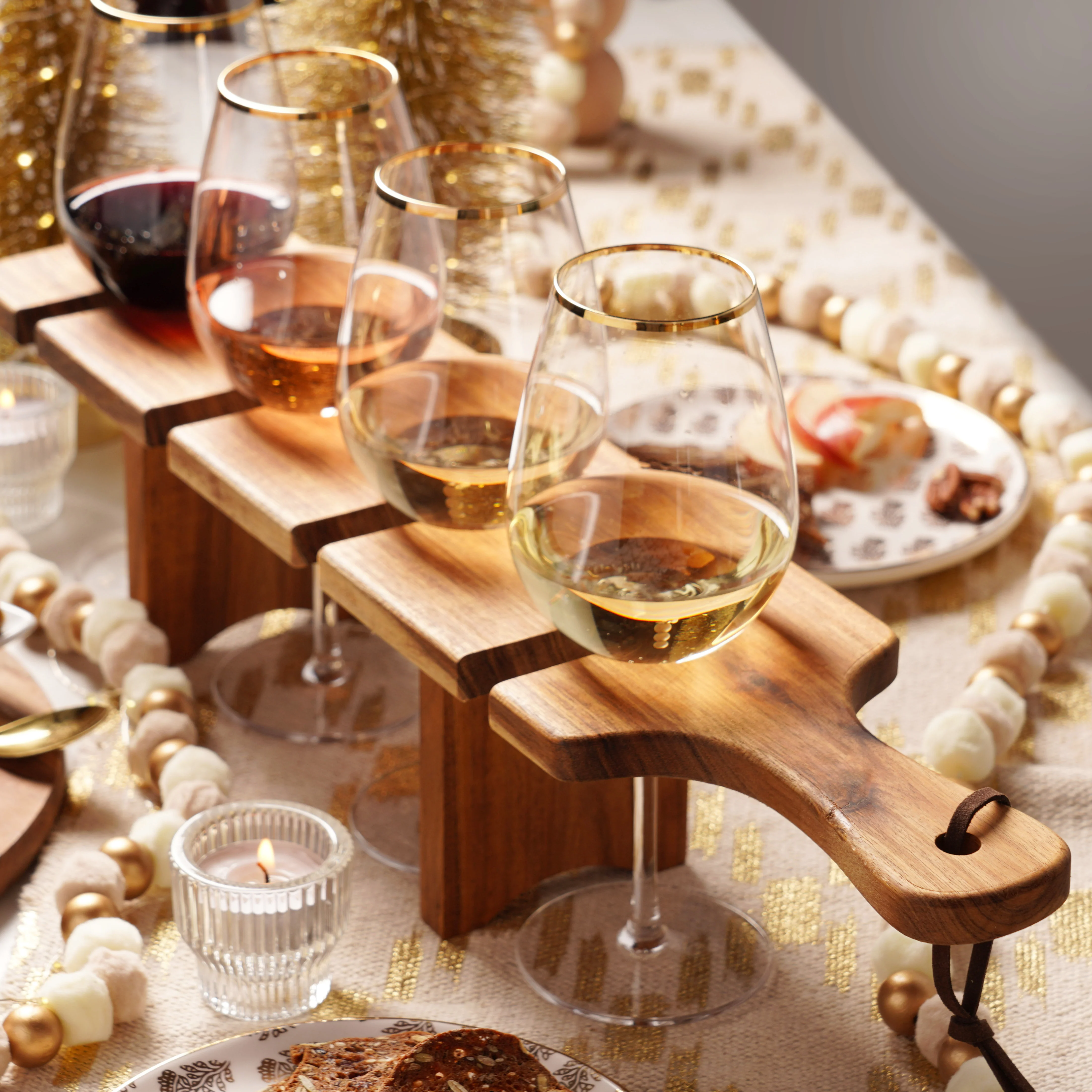 Acacia Wood  Easy Transport Wine Flight Carrier - Image 5