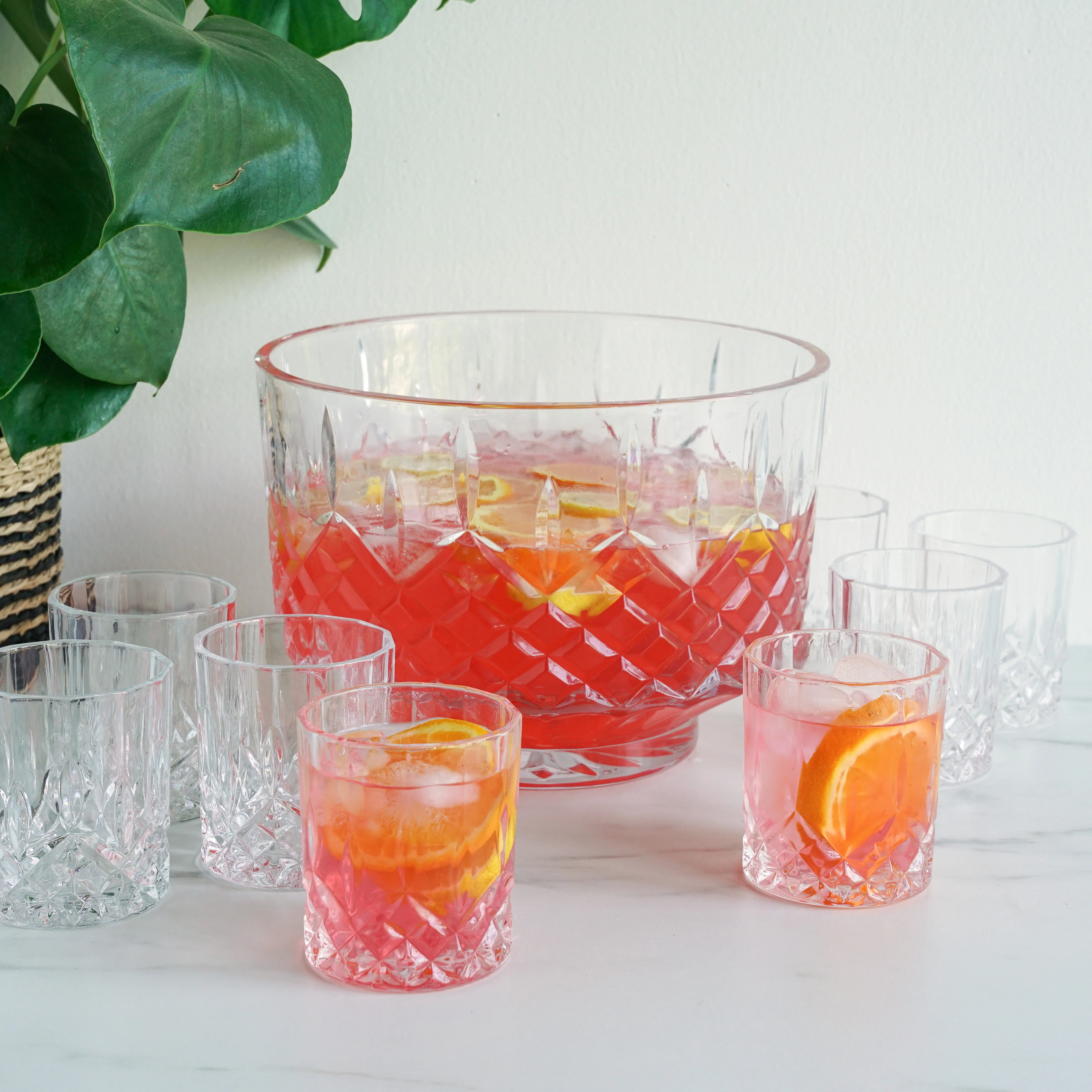 Admiral Crystal 9-Piece Punch Bowl & Tumbler Set - Image 4