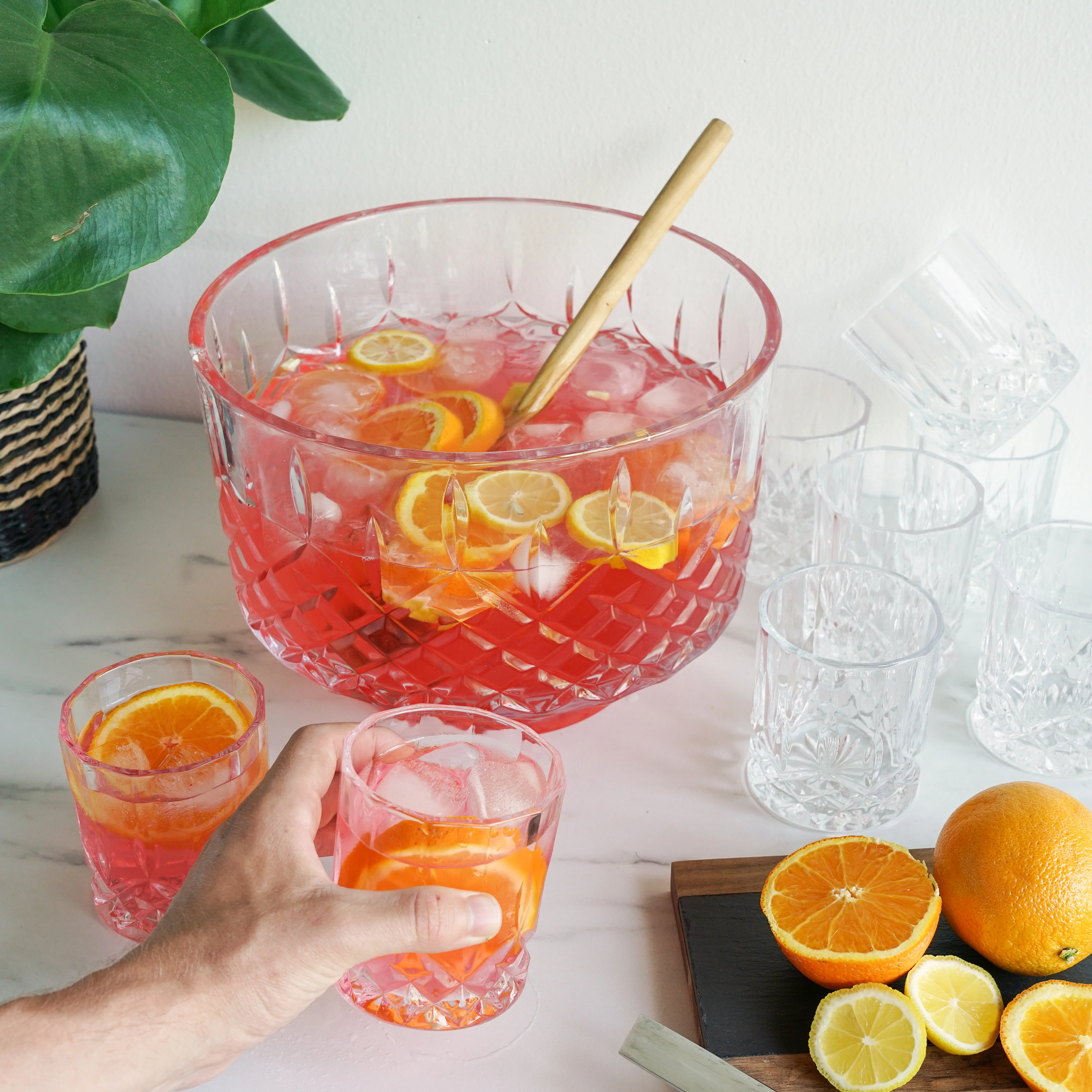 Admiral Crystal 9-Piece Punch Bowl & Tumbler Set - Image 5