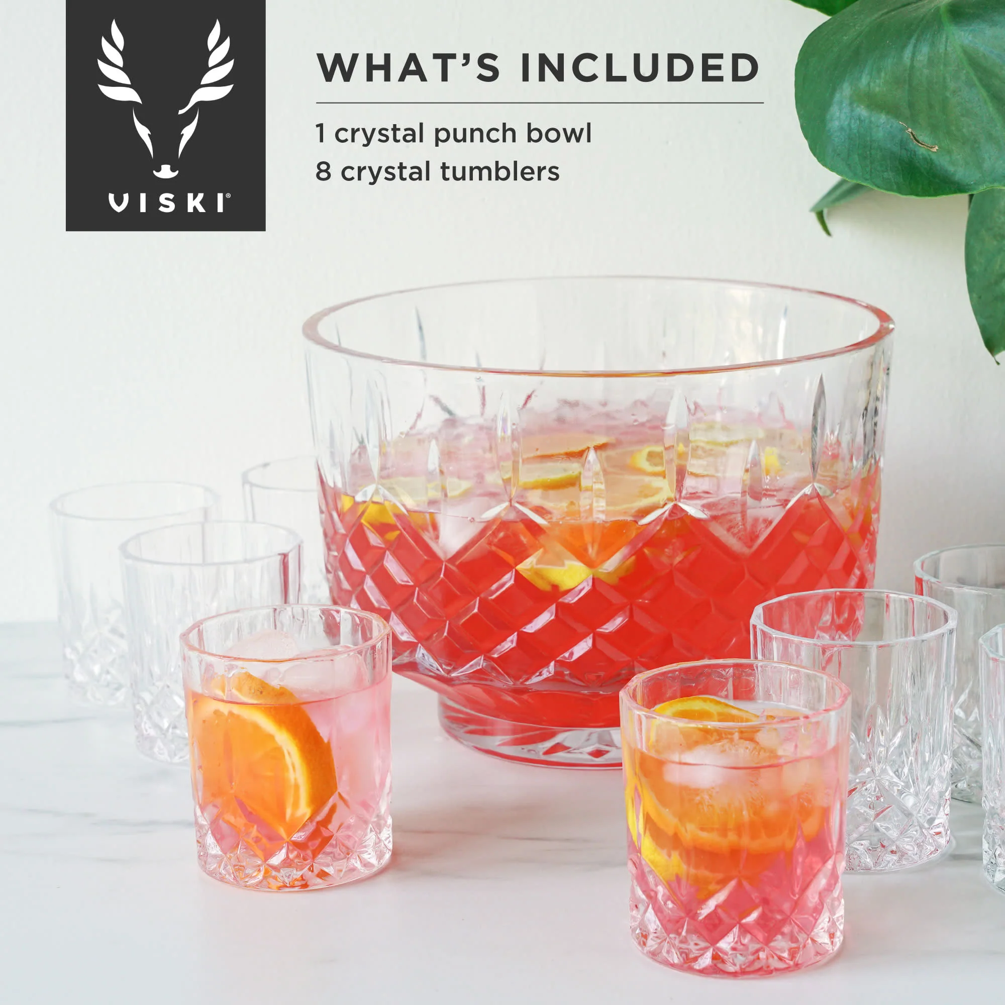 Admiral Crystal 9-Piece Punch Bowl & Tumbler Set - Image 8