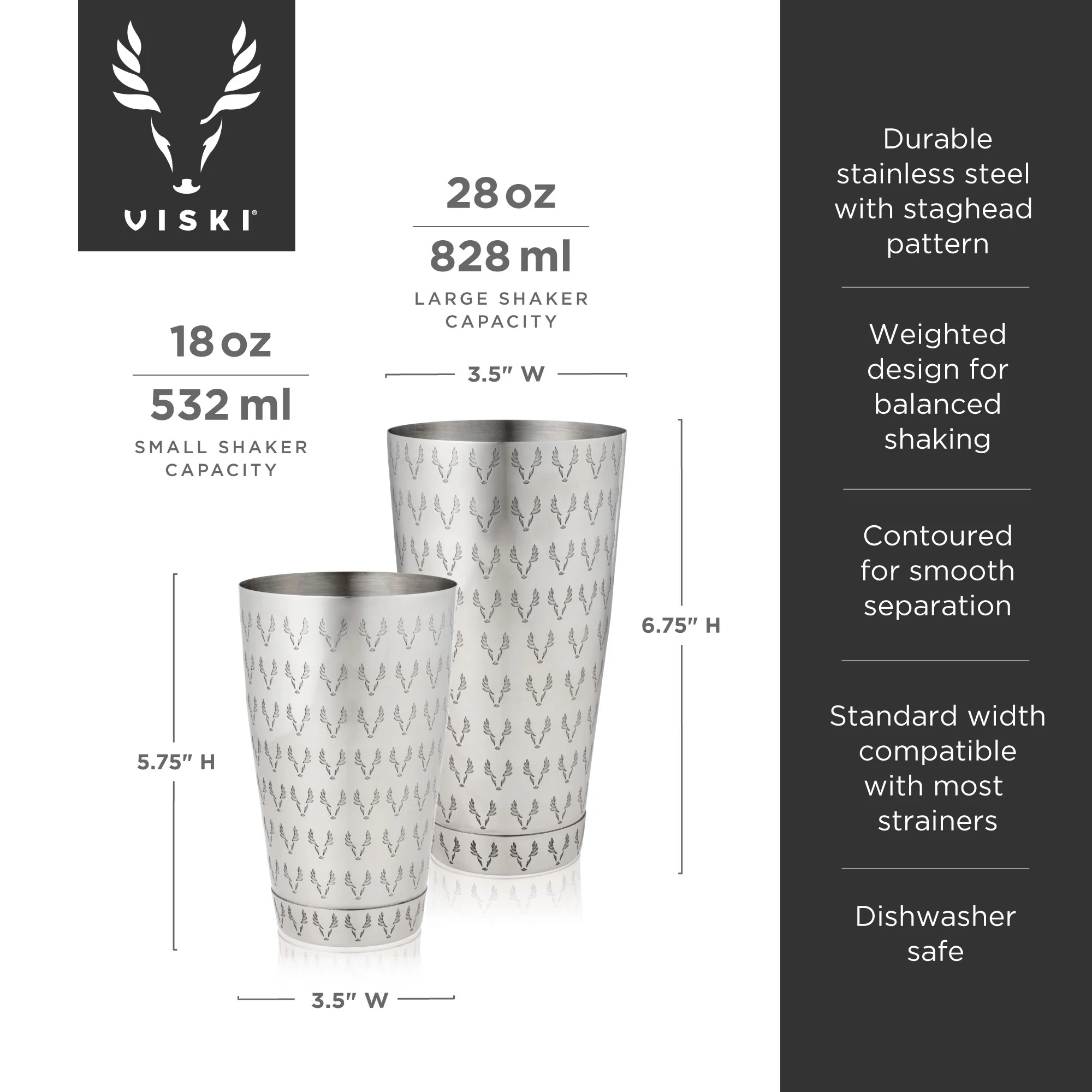 Harrison 2-Piece Shake Tins in Stainless Steel - Image 7