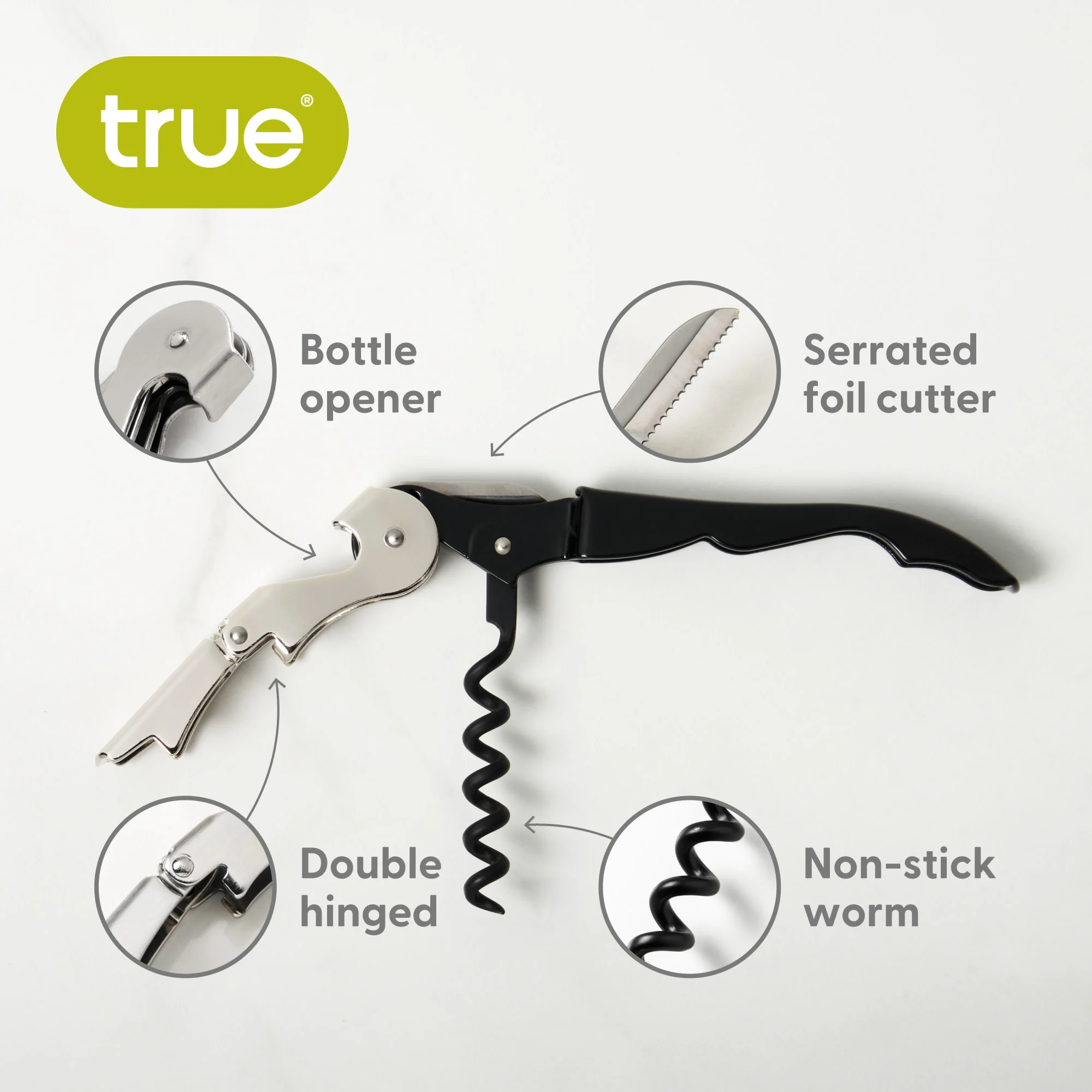 Truetap Waiter's Corkscrew in Black, Bulk - Image 5