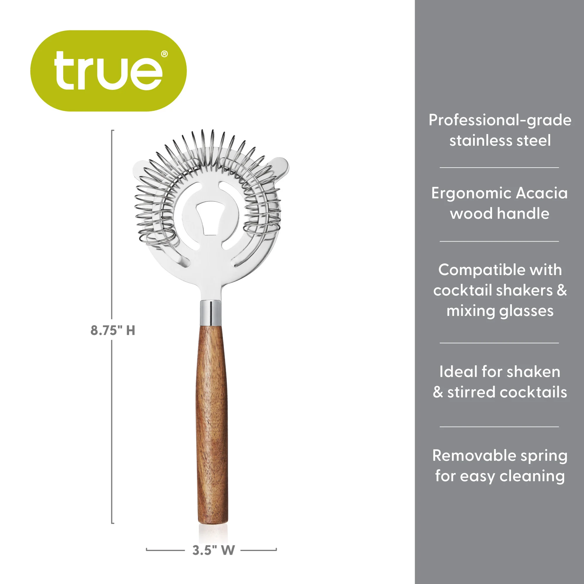Cocktail Strainer with Acacia Wood Handle - Image 8