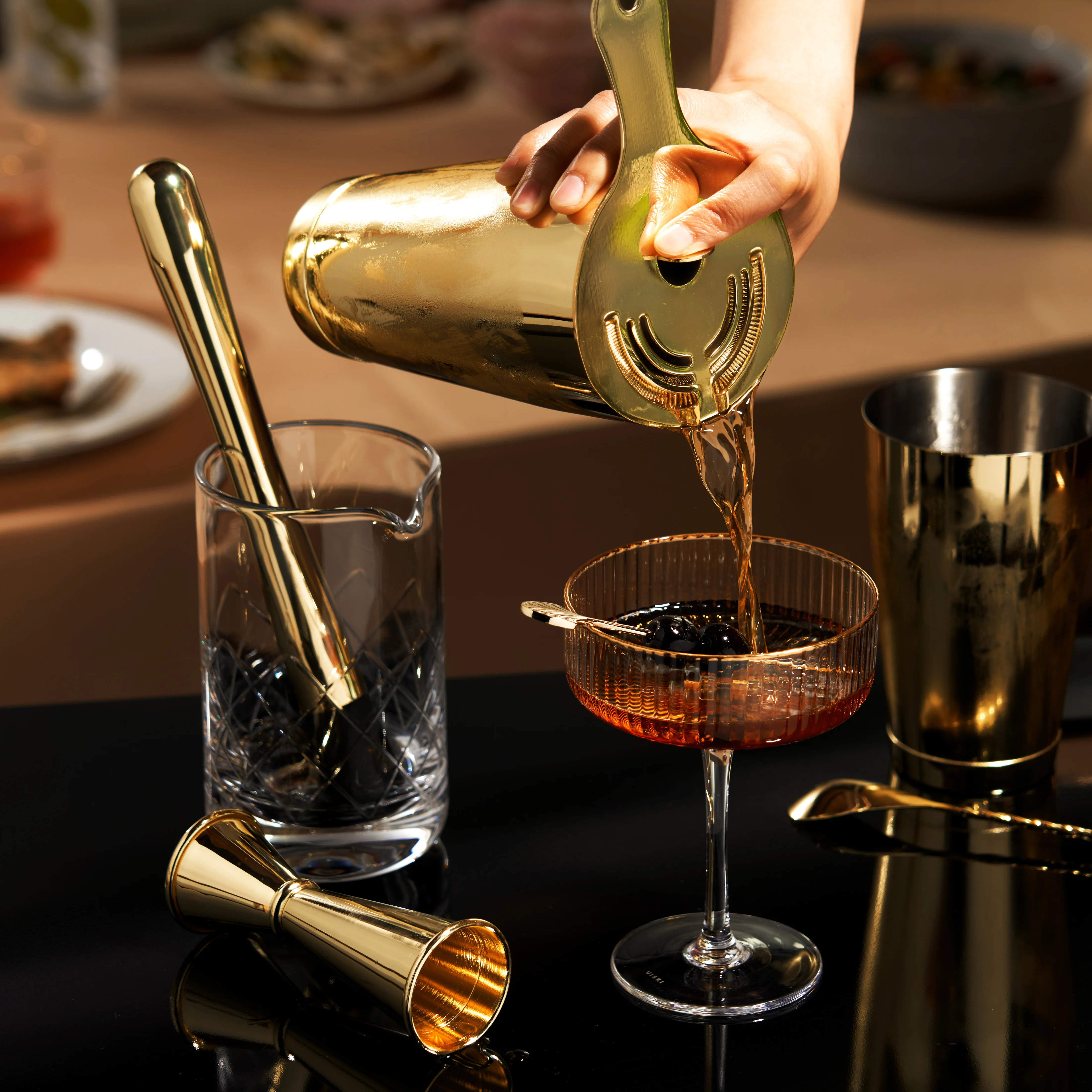 Belmont 7-Piece Barware Set in Gold - Image 4