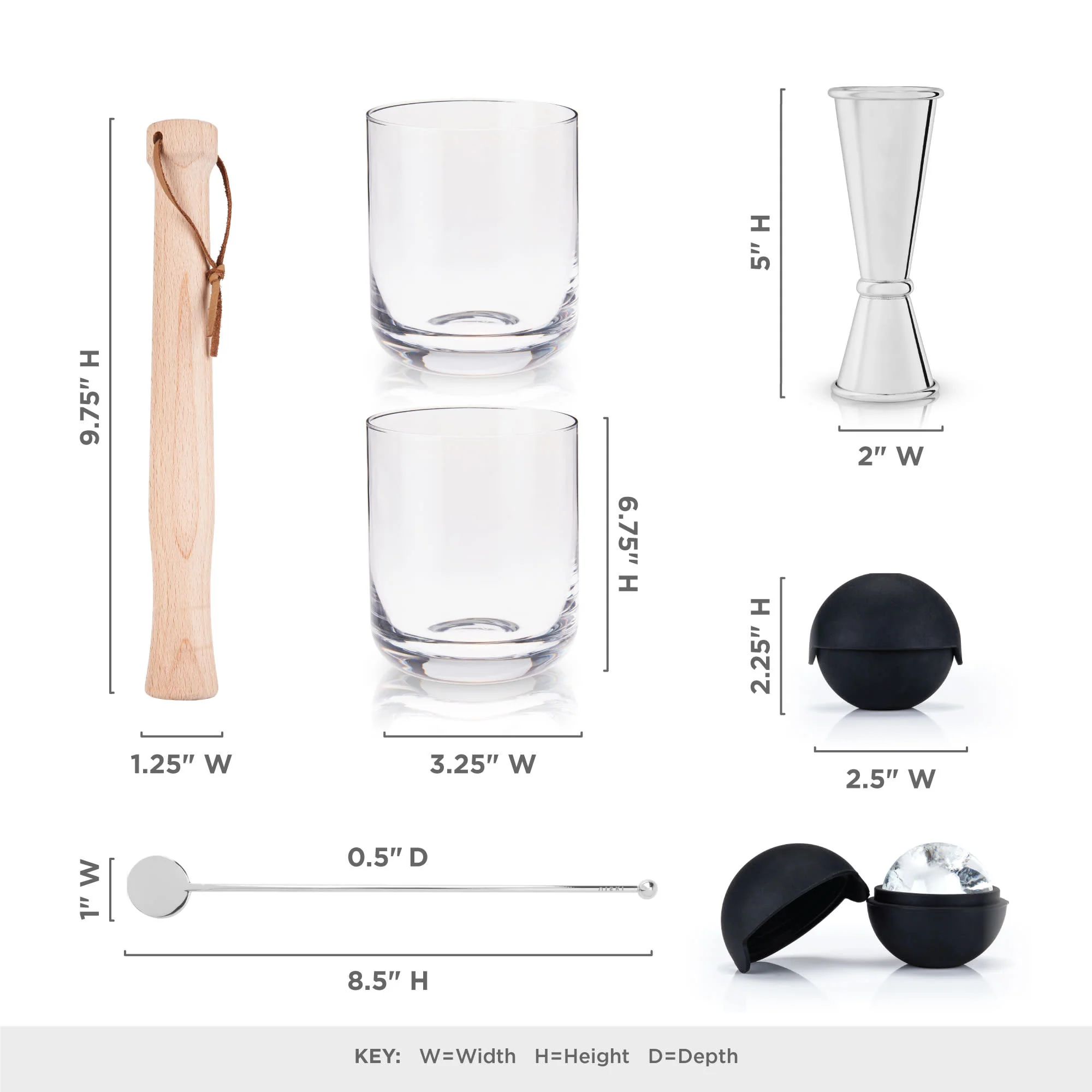 Viski Professional 7-Piece Muddled Barware Set in Stainless Steel - Image 6